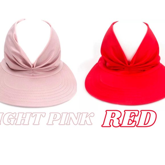 12 Colors of Stretch Turban Style Baseball Visor Beach Hat with Ponytail Opening - Picture 3 of 9